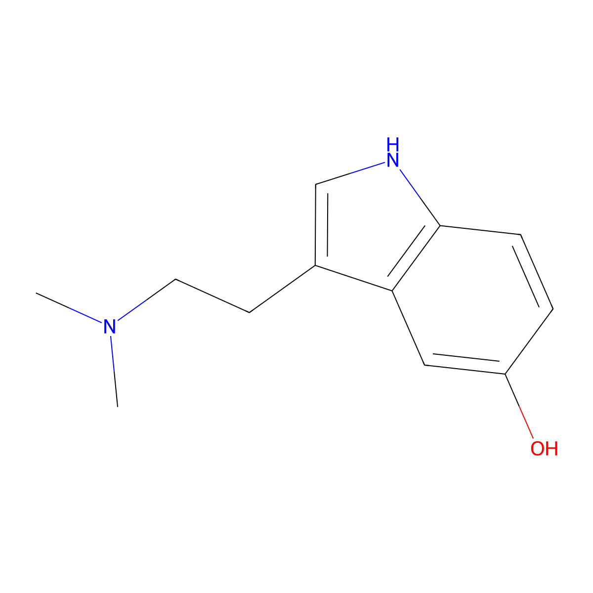 Bufotenine molecular structure, CAS 487-93-4