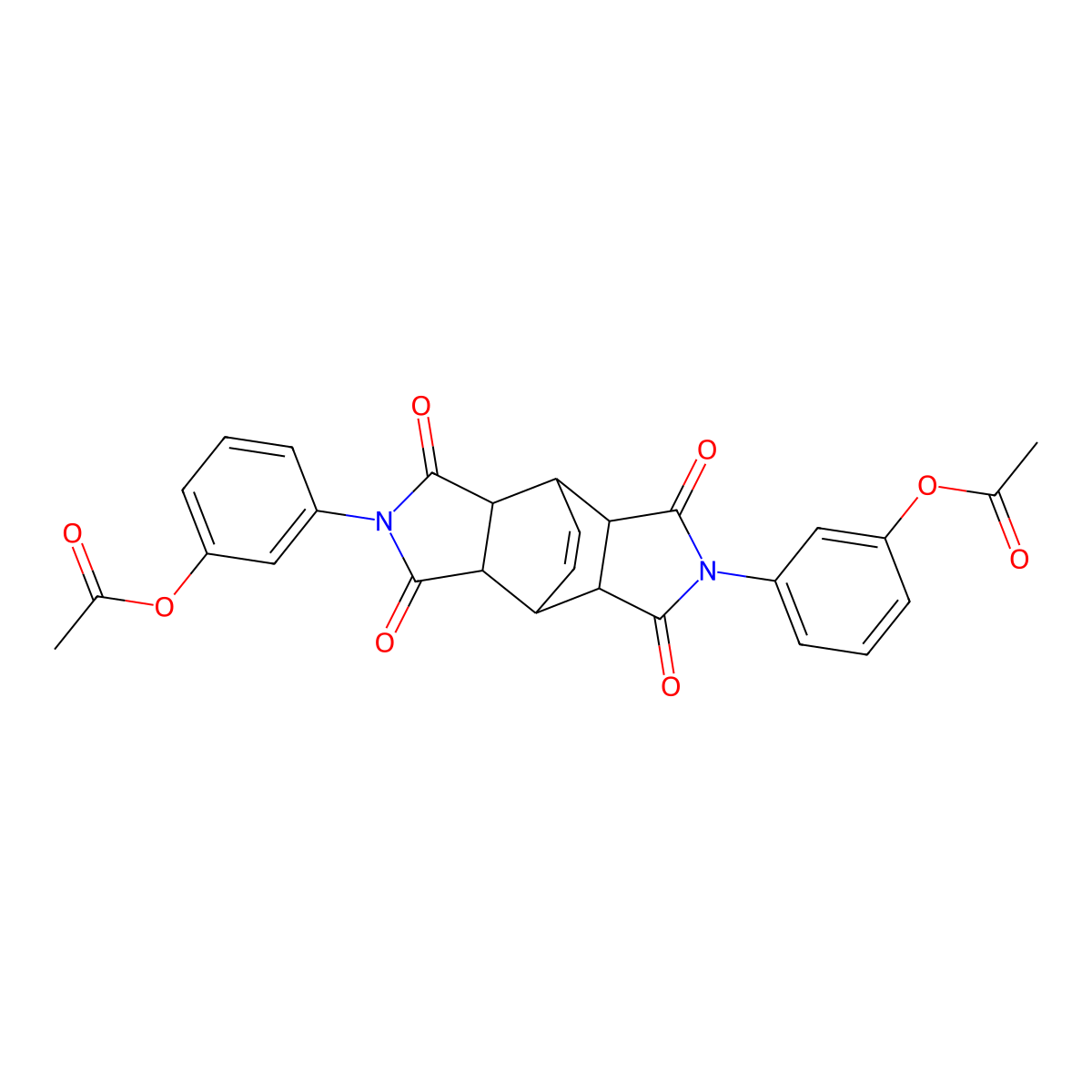 3-{10-[3-(Acetyloxy)phenyl]-3,5,9,11-tetraoxo-4,10-diazatetracyclo[5.5.2.0^{2,6}.0^{8,12}]tetradec-13-en-4-yl}phenyl acetate molecular structure, CAS 487000-95-3