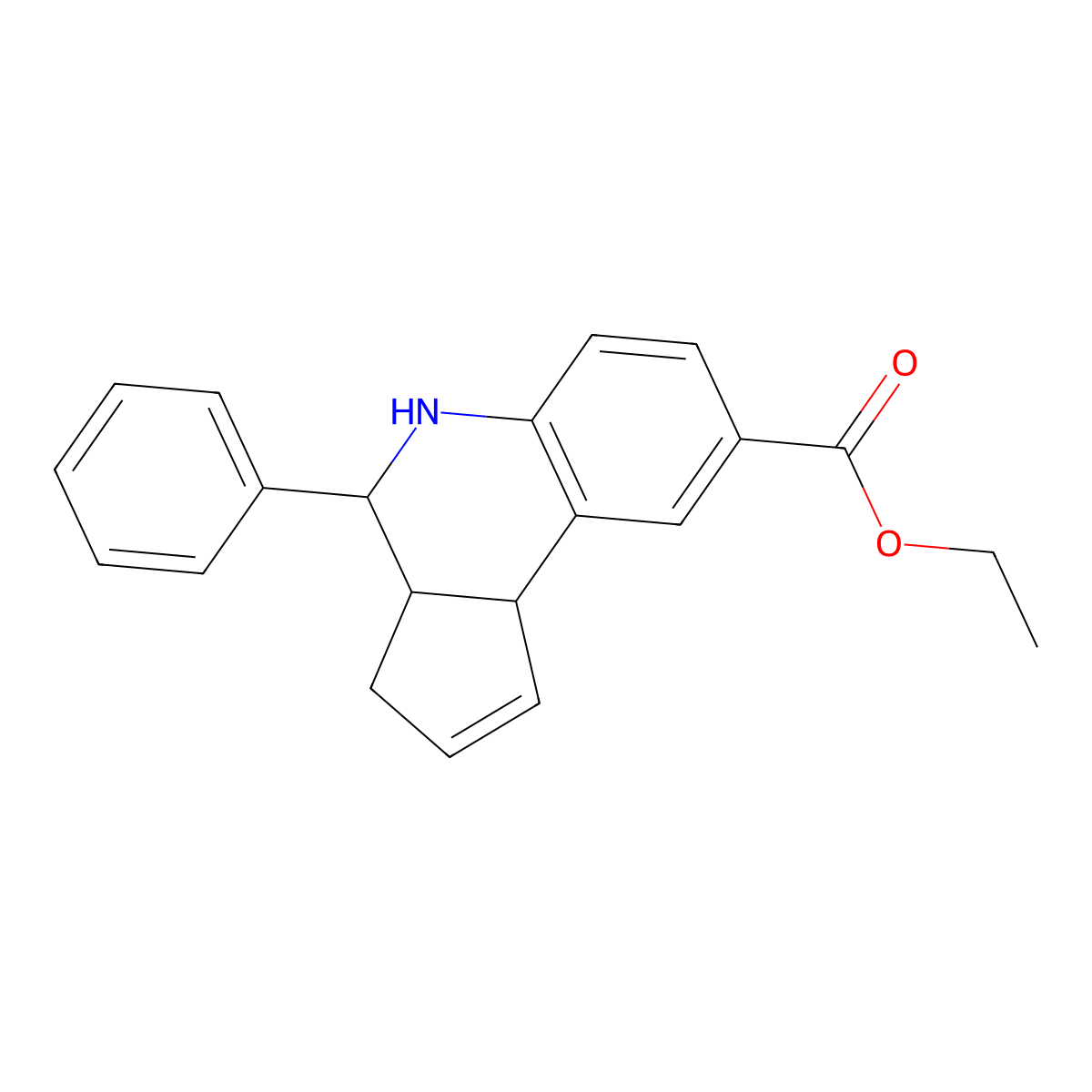 ethyl 4-phenyl-3a,4,5,9b-tetrahydro-3H-cyclopenta[c]quinoline-8-carboxylate molecular structure, CAS 487001-11-6
