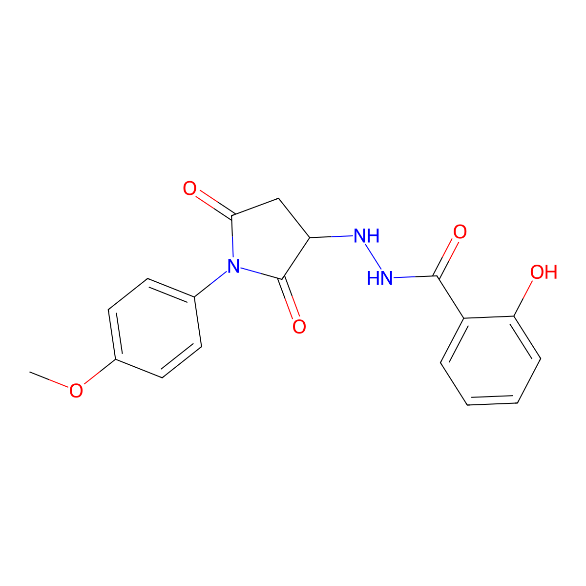2-hydroxy-N'-[1-(4-methoxyphenyl)-2,5-dioxopyrrolidin-3-yl]benzohydrazide molecular structure, CAS 487001-76-3