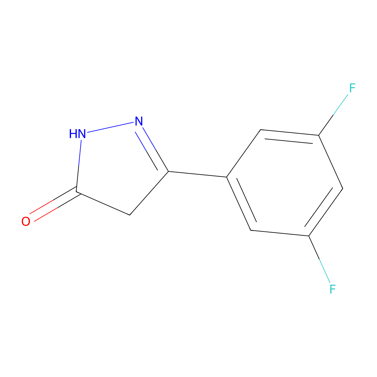 3-(3,5-difluorophenyl)-1H-pyrazol-5-ol molecular structure, CAS 487002-58-4