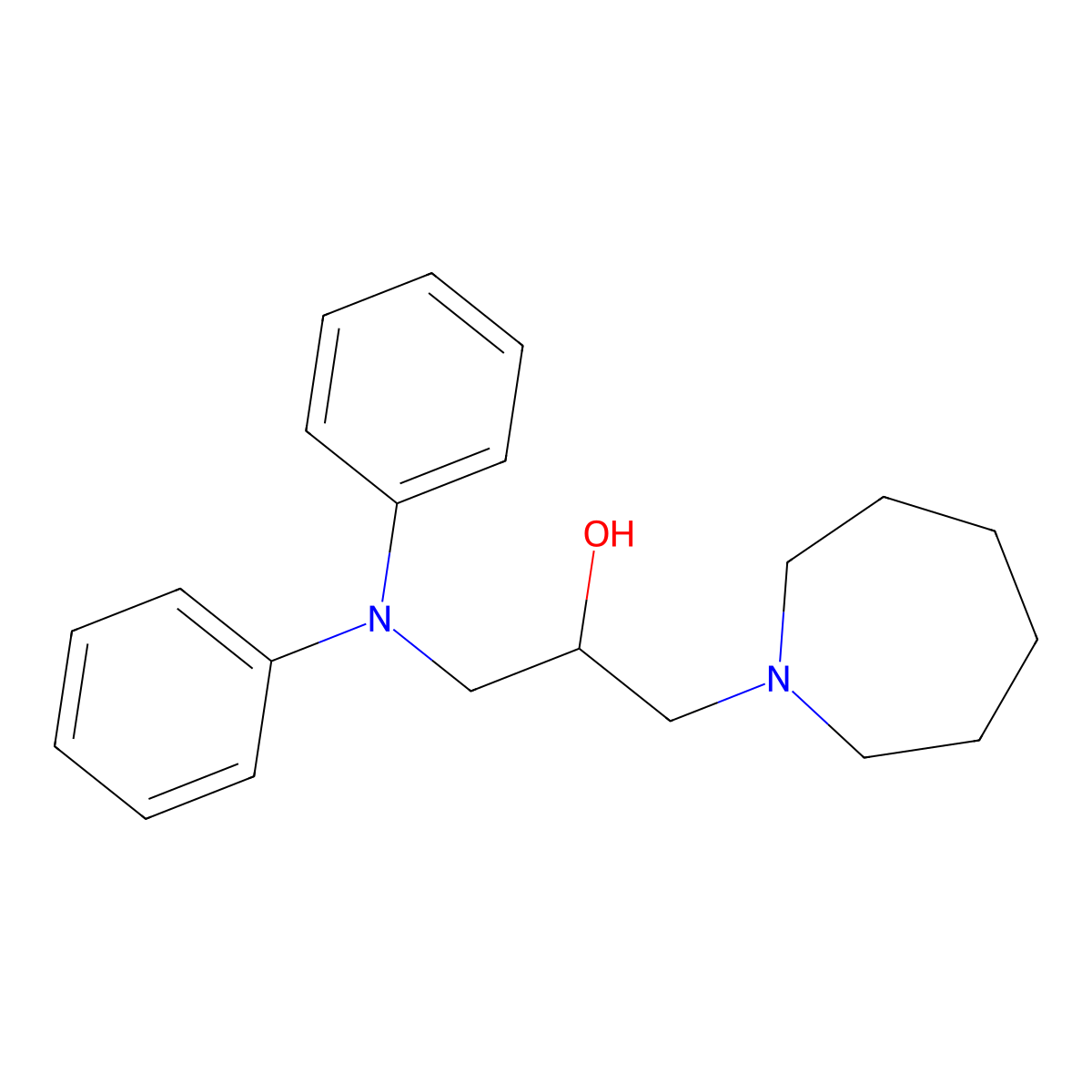 1-(azepan-1-yl)-3-(N-phenylanilino)propan-2-ol molecular structure, CAS 487005-81-2
