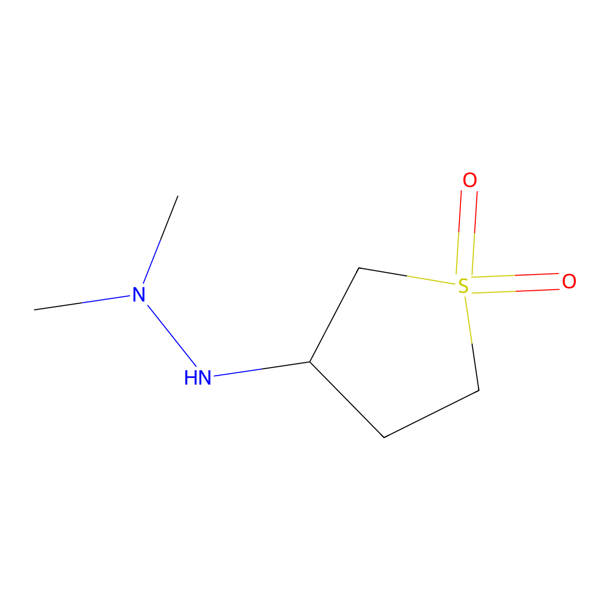 2-(1,1-Dioxidotetrahydrothiophen-3-yl)-1,1-dimethylhydrazine molecular structure, CAS 487005-96-9