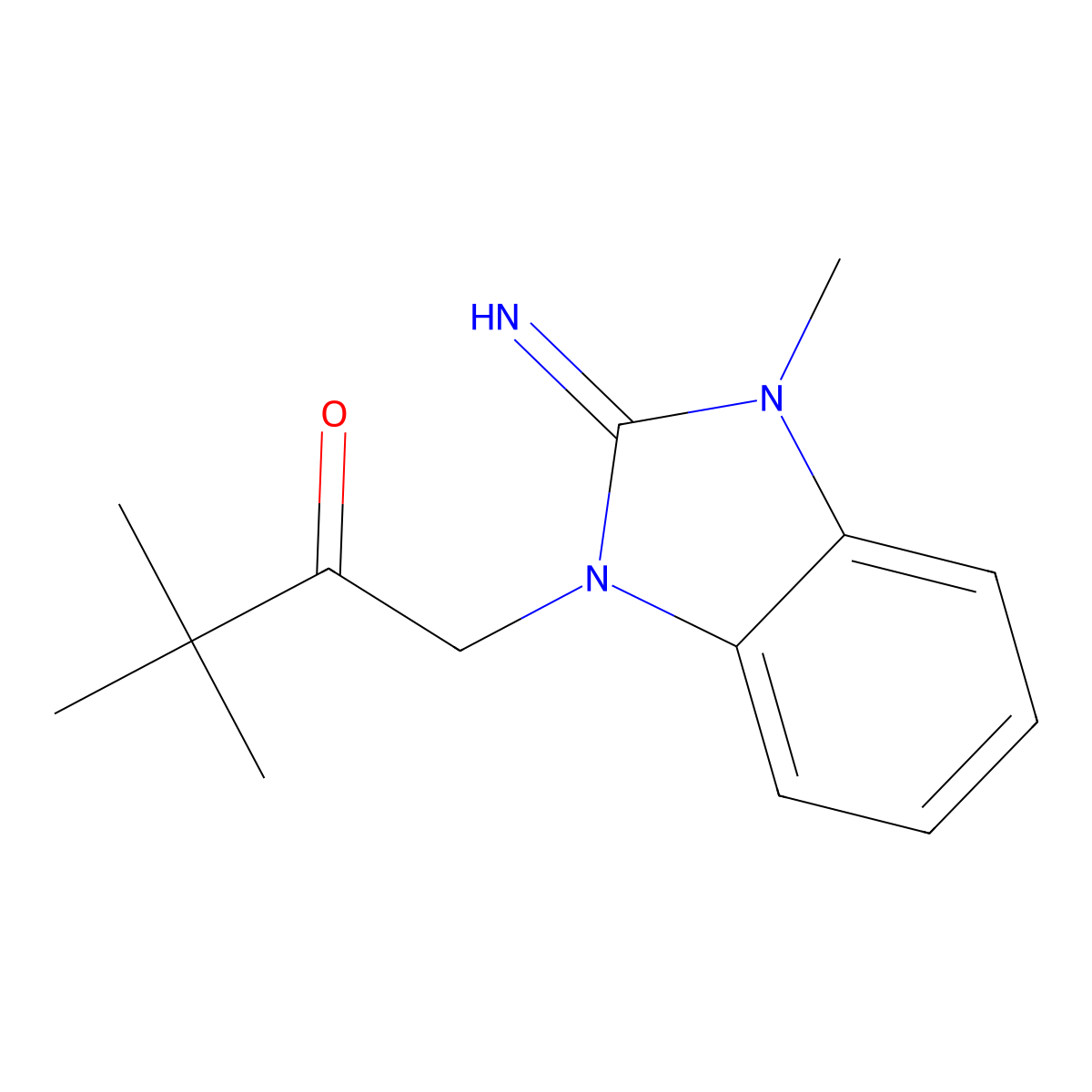 1-(2-Imino-3-methyl-2,3-dihydro-1H-benzimidazol-1-YL)-3,3-dimethylbutan-2-one molecular structure, CAS 487006-10-0
