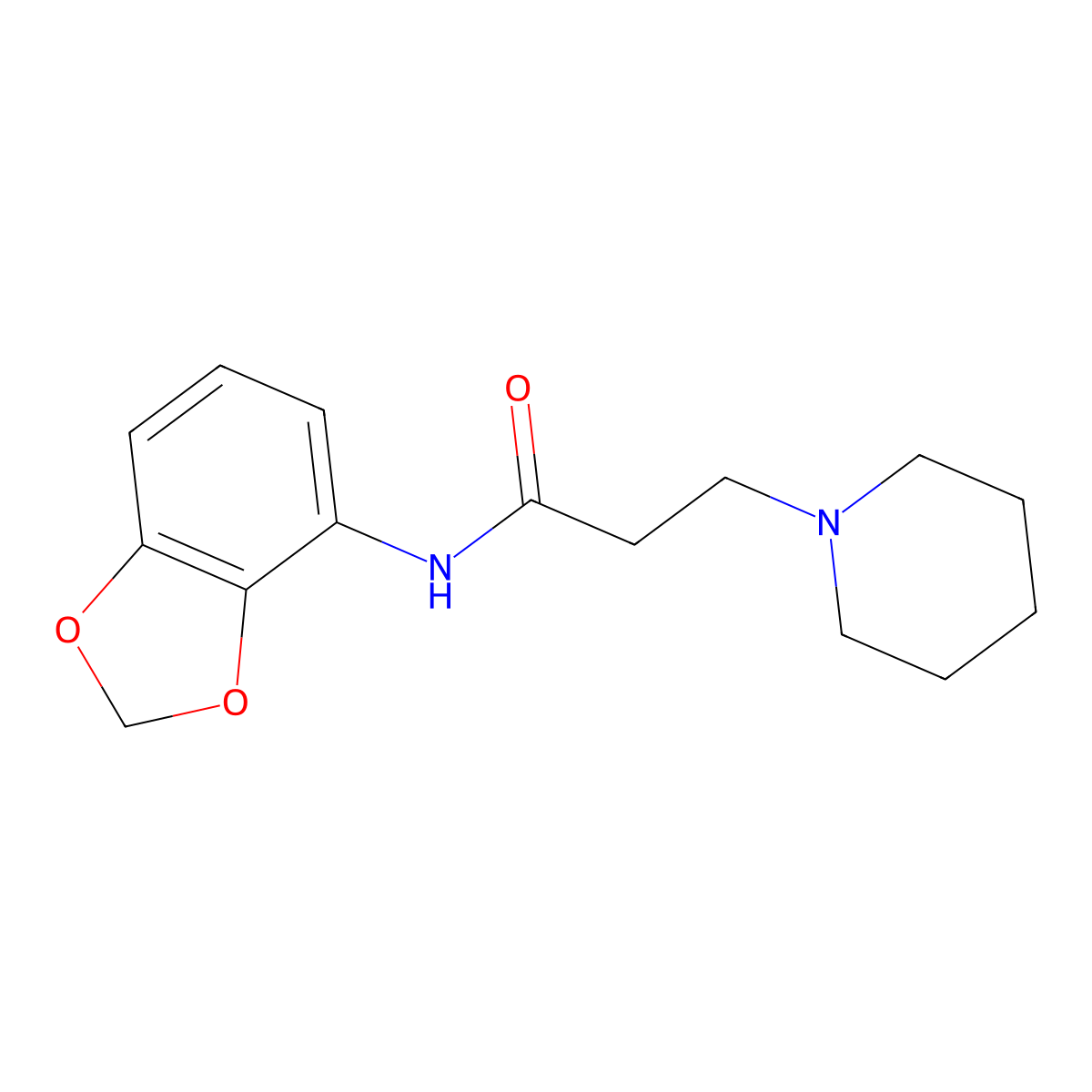 N-(1,3-benzodioxol-4-yl)-3-piperidin-1-ylpropanamide molecular structure, CAS 487006-92-8