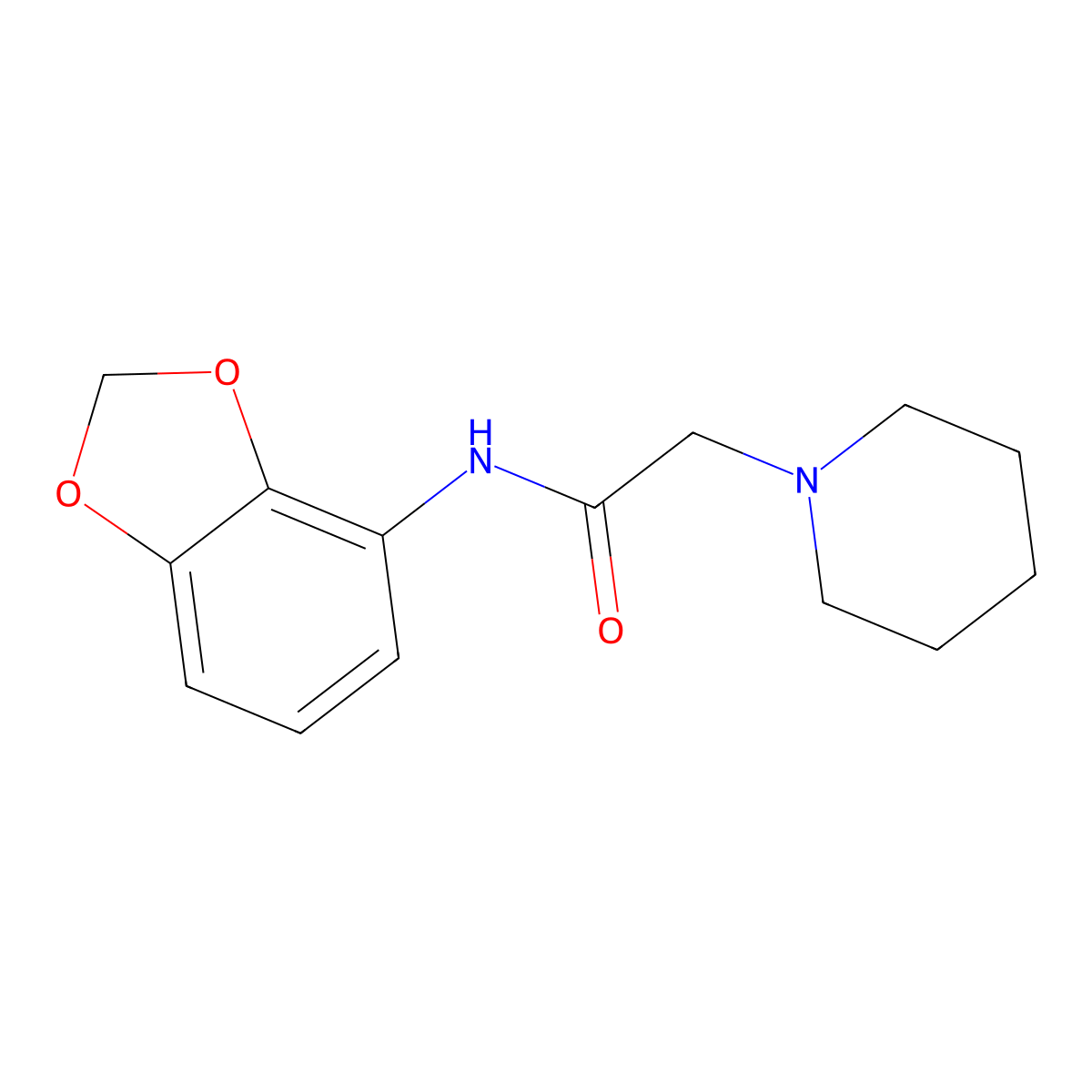 N-1,3-benzodioxol-4-yl-2-(1-piperidinyl)acetamide hydrochloride molecular structure, CAS 487007-14-7