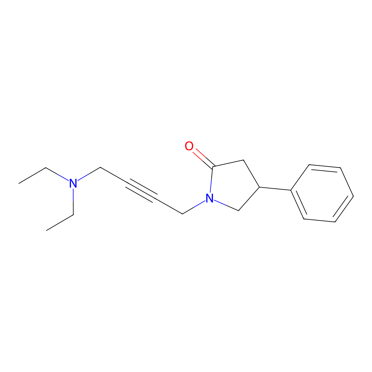 1-[4-(Diethylamino)but-2-ynyl]-4-phenylpyrrolidin-2-one molecular structure, CAS 487007-77-2