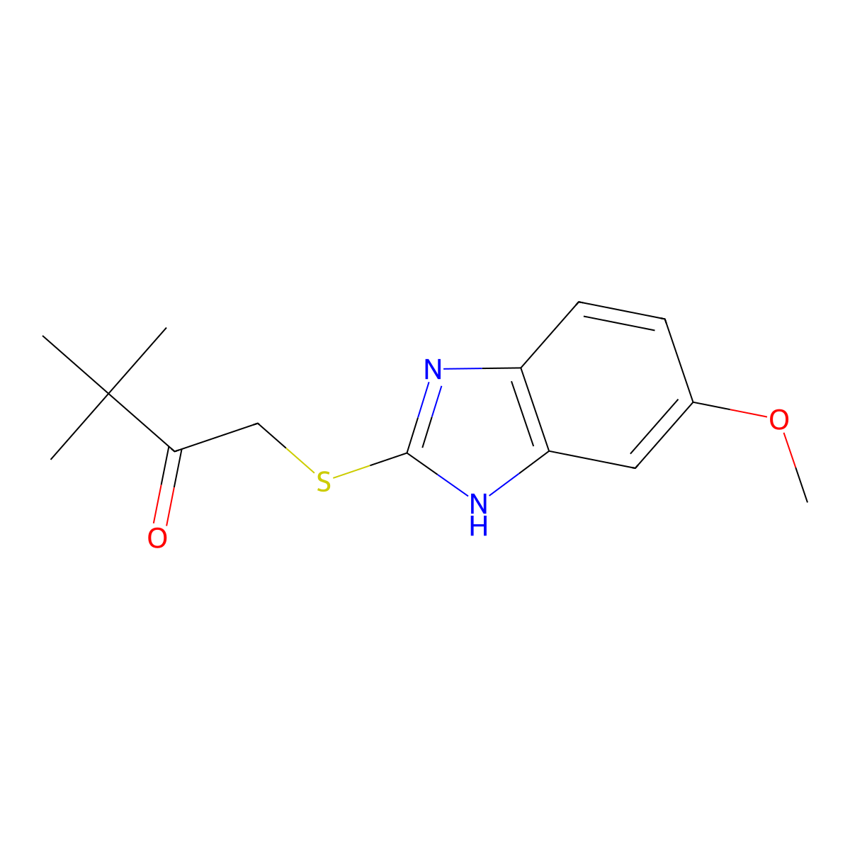 1-[(6-methoxy-1H-benzimidazol-2-yl)sulfanyl]-3,3-dimethylbutan-2-one molecular structure, CAS 487007-88-5