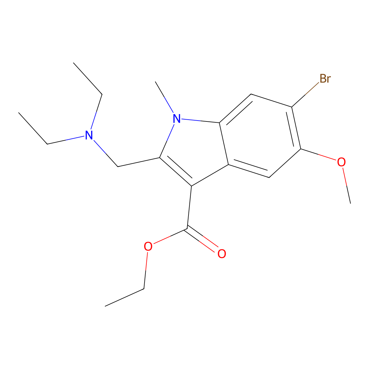 Ethyl 6-bromo-2-(diethylaminomethyl)-5-methoxy-1-methylindole-3-carboxylate molecular structure, CAS 487007-89-6