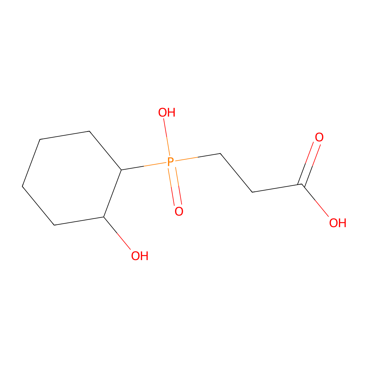 3-[hydroxy-(2-hydroxycyclohexyl)phosphoryl]propanoic Acid molecular structure, CAS 487008-41-3