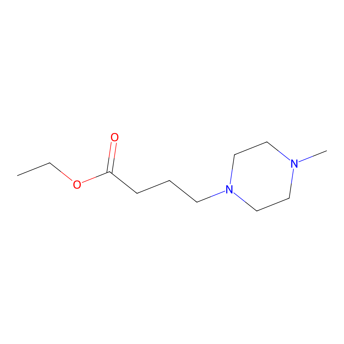 Ethyl 4-(4-Methyl-1-piperazinyl)butanoate molecular structure, CAS 487008-51-5