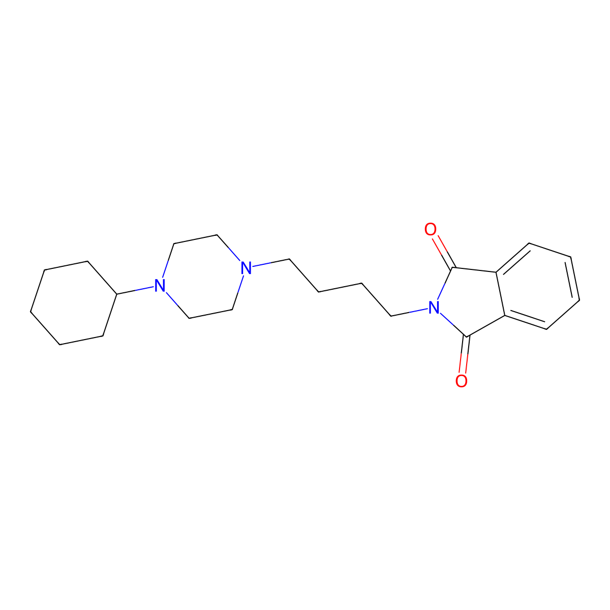 2-[4-(4-Cyclohexylpiperazin-1-yl)butyl]isoindole-1,3-dione molecular structure, CAS 487008-66-2