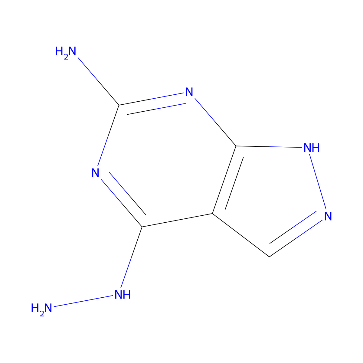 4-hydrazinyl-1H-pyrazolo[3,4-d]pyrimidin-6-amine molecular structure, CAS 487008-86-6
