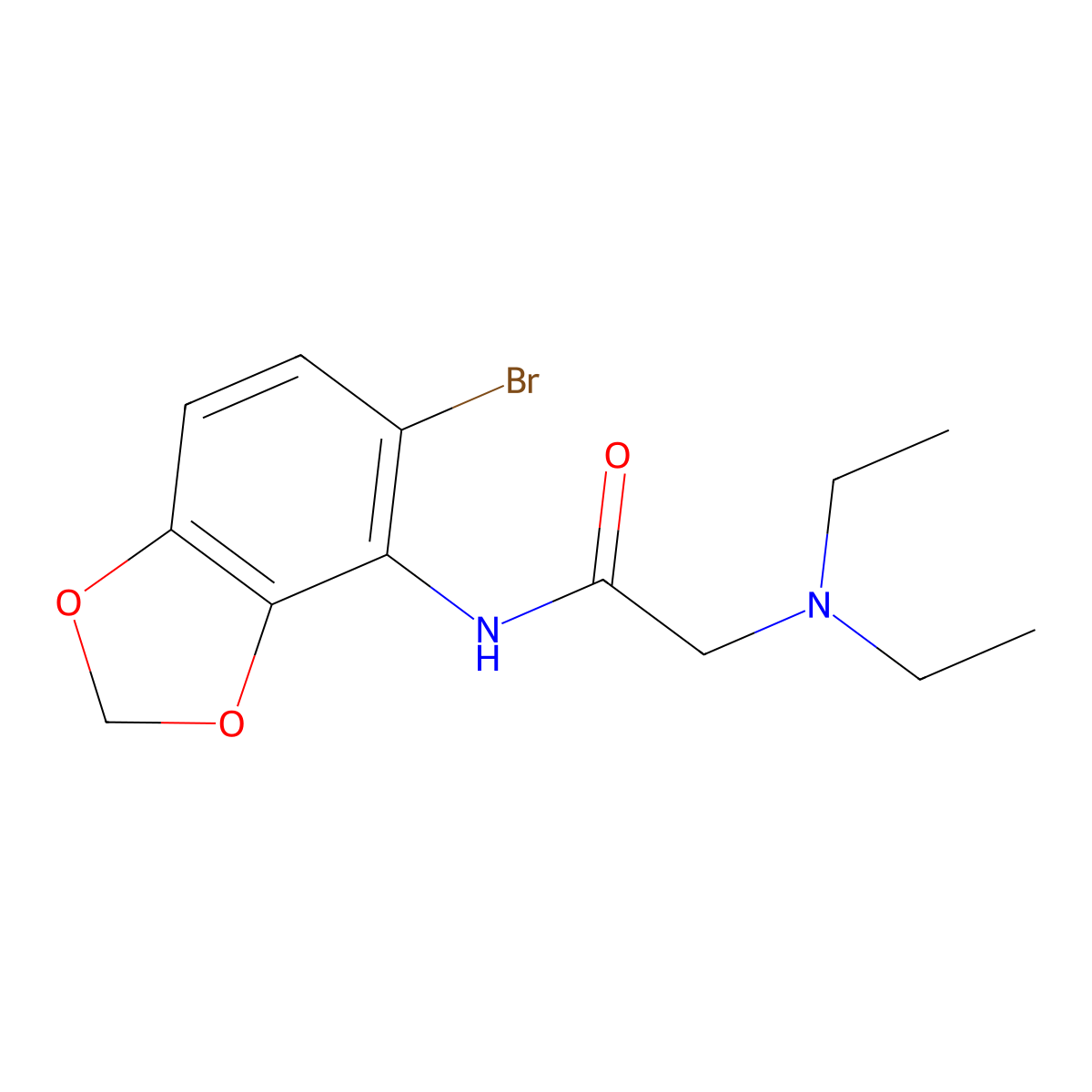 N-(5-bromo-1,3-benzodioxol-4-yl)-2-(diethylamino)acetamide molecular structure, CAS 487009-06-3