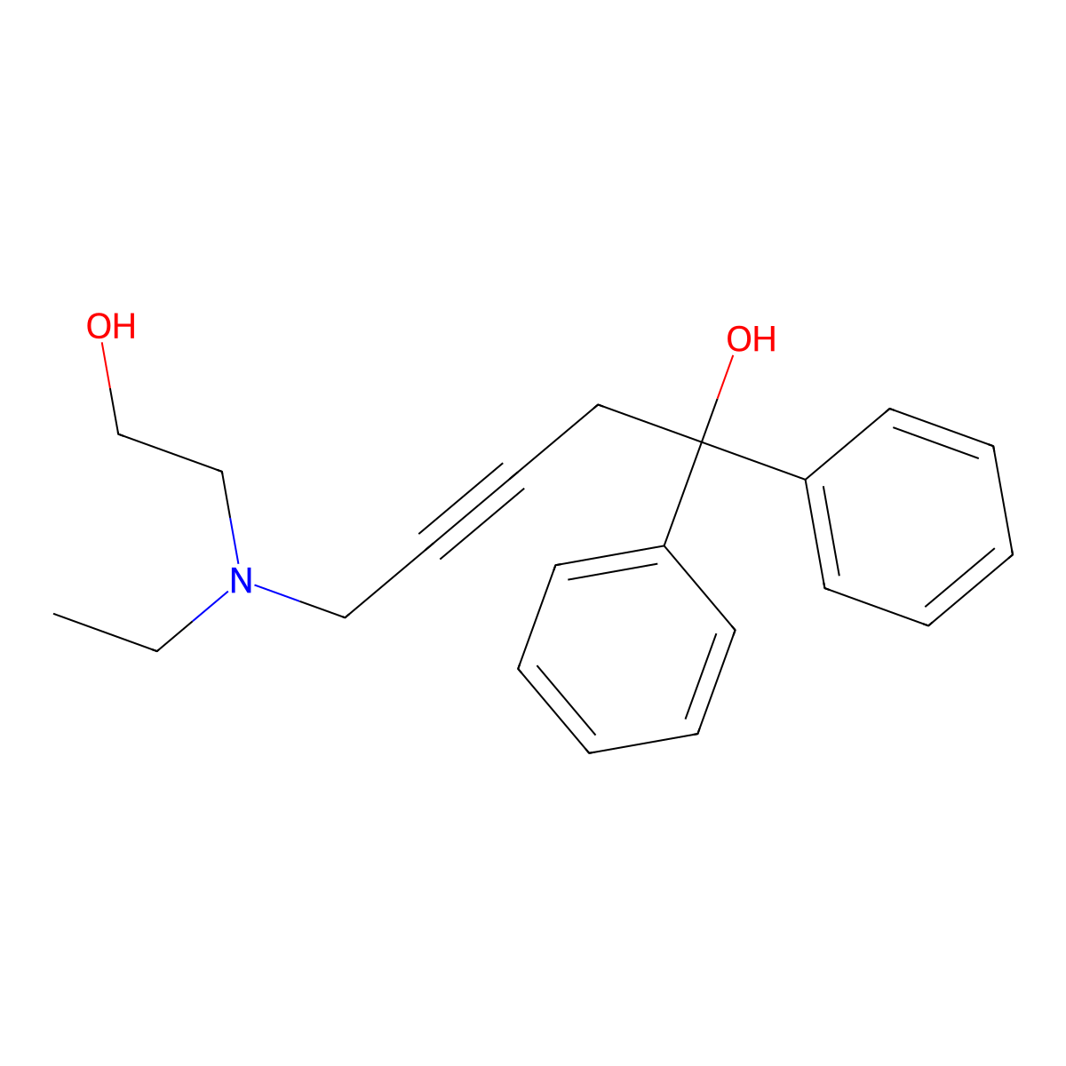 5-[Ethyl(2-hydroxyethyl)amino]-1,1-diphenylpent-3-yn-1-ol molecular structure, CAS 487009-75-6