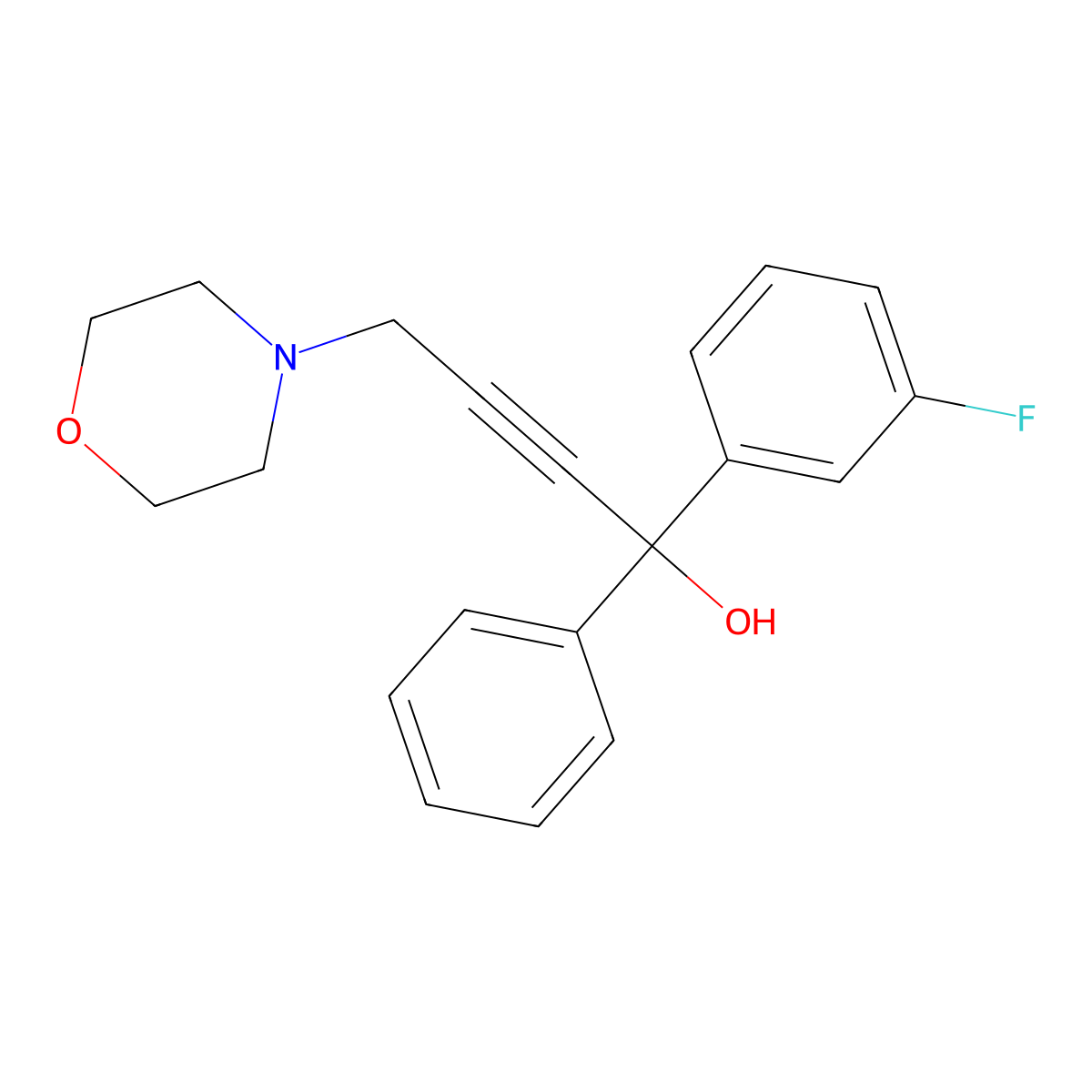 1-(3-Fluorophenyl)-4-morpholin-4-yl-1-phenylbut-2-yn-1-ol molecular structure, CAS 487009-96-1