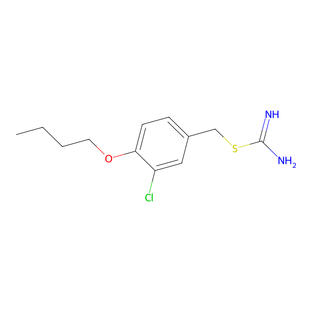 4-Butoxy-3-chlorobenzyl imidothiocarbamate molecular structure, CAS 487012-27-1
