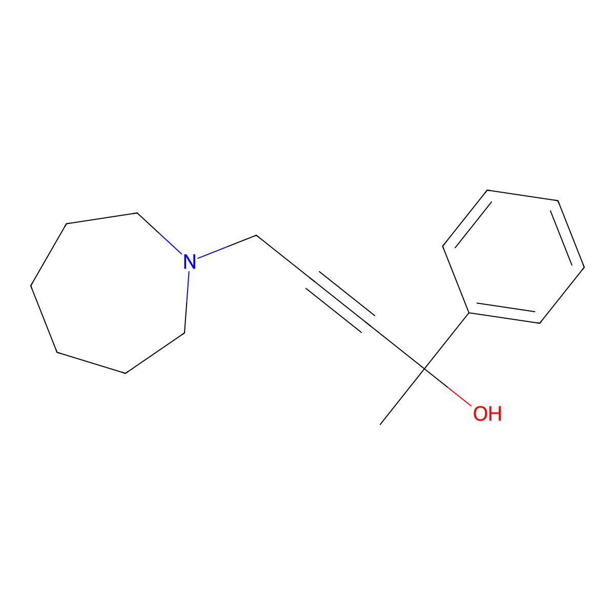 5-(Azepan-1-yl)-2-phenylpent-3-yn-2-ol molecular structure, CAS 487012-67-9