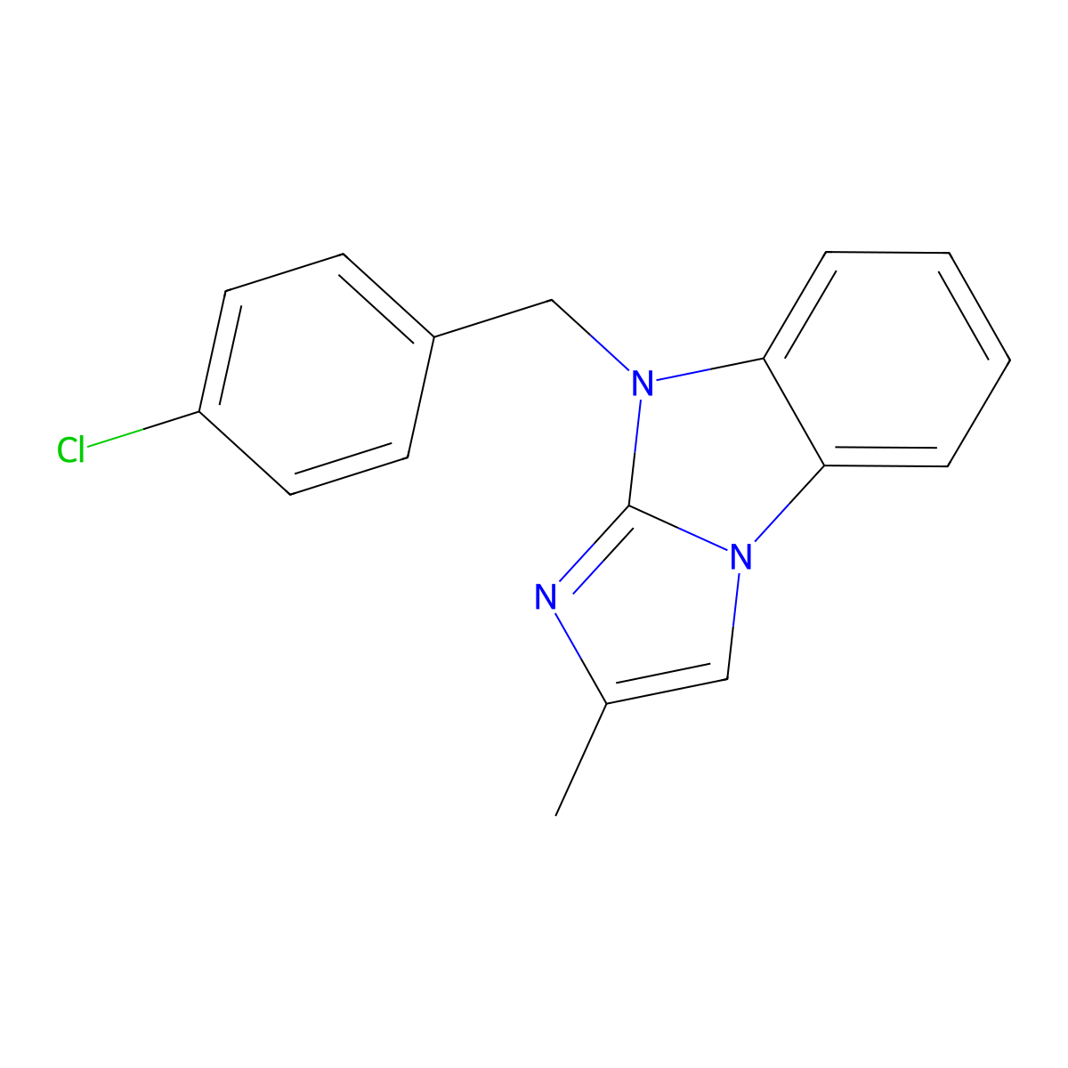 4-[(4-Chlorophenyl)methyl]-2-methylimidazo[1,2-a]benzimidazole molecular structure, CAS 487012-90-8