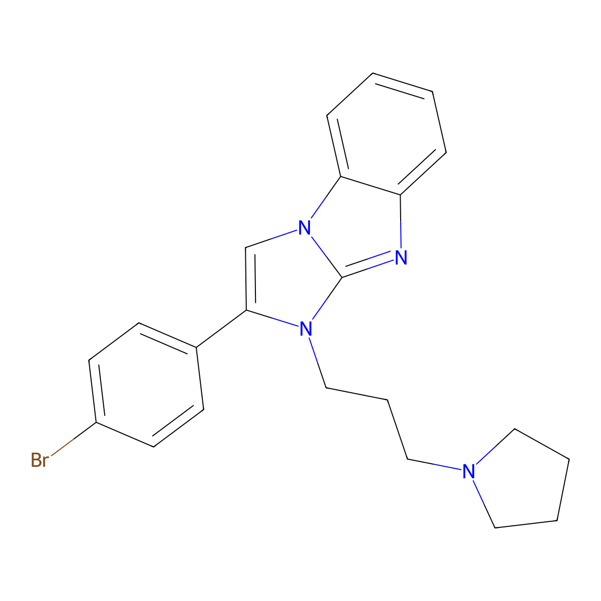 2-(4-Bromophenyl)-3-(3-pyrrolidin-1-ylpropyl)imidazo[1,2-a]benzimidazole molecular structure, CAS 487012-93-1