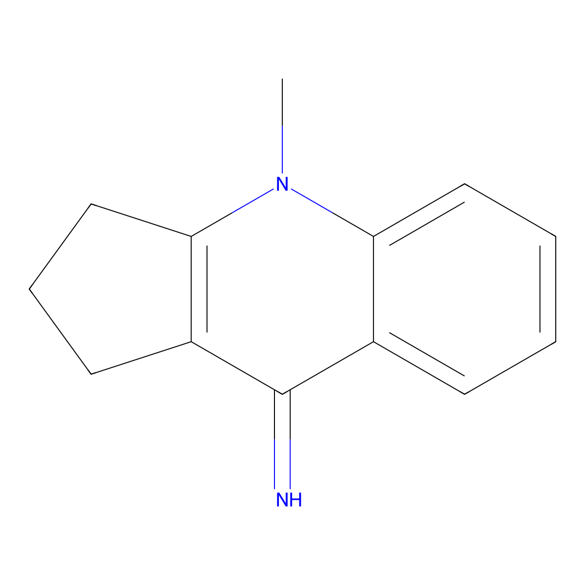 4-methyl-1,2,3,4-tetrahydro-9H-cyclopenta[b]quinolin-9-imine molecular structure, CAS 487013-41-2