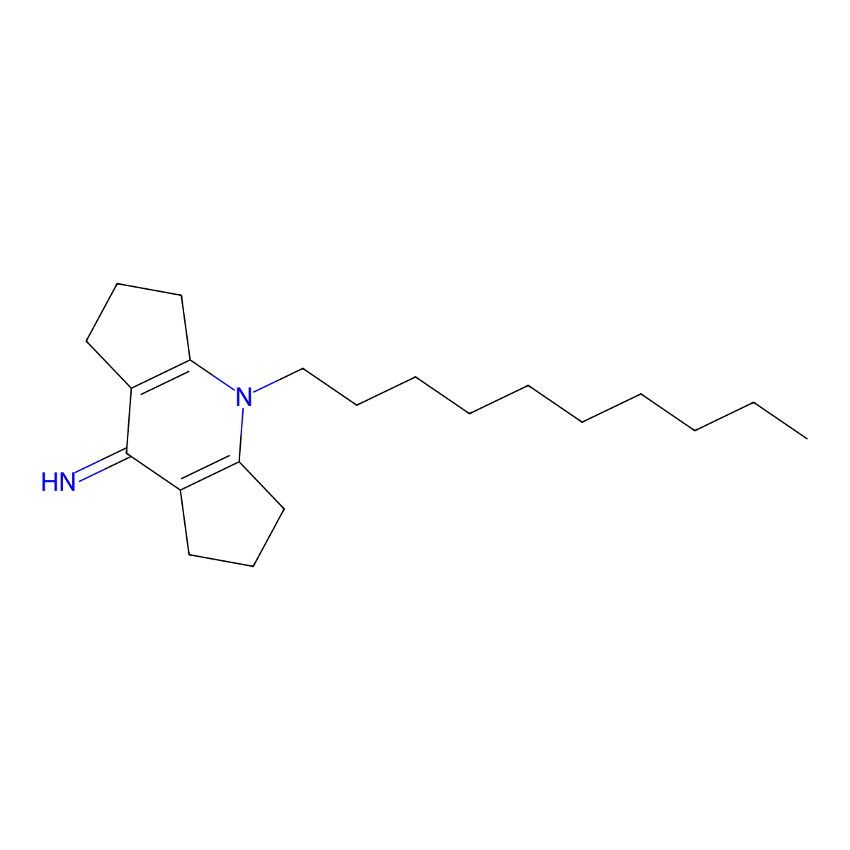 4-decyl-2,3,4,5,6,7-hexahydrodicyclopenta[b,e]pyridin-8(1H)-imine molecular structure, CAS 487014-22-2