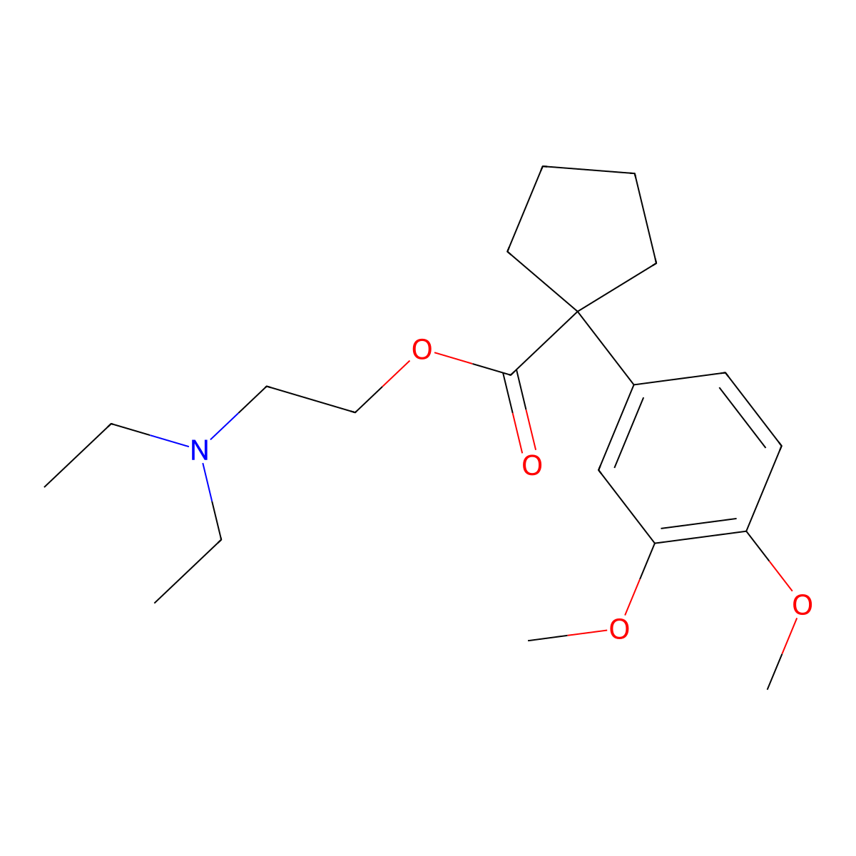 2-(Diethylamino)ethyl 1-(3,4-dimethoxyphenyl)cyclopentanecarboxylate molecular structure, CAS 487014-48-2