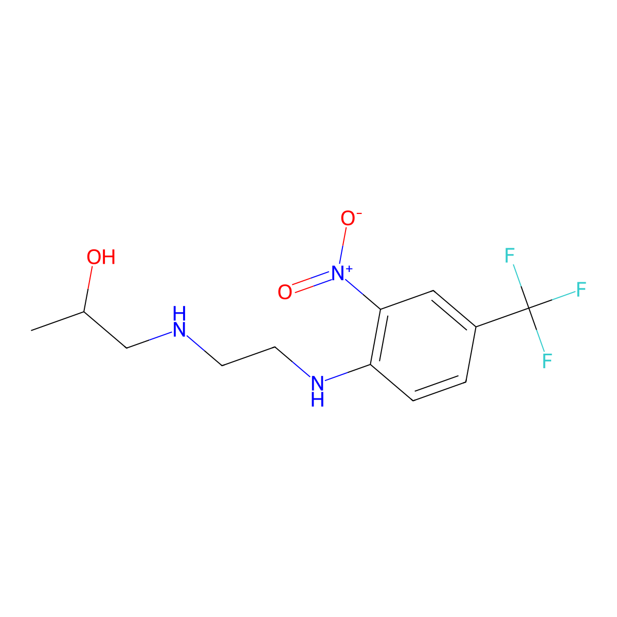 1-[2-[2-Nitro-4-(trifluoromethyl)anilino]ethylamino]propan-2-ol molecular structure, CAS 487015-45-2