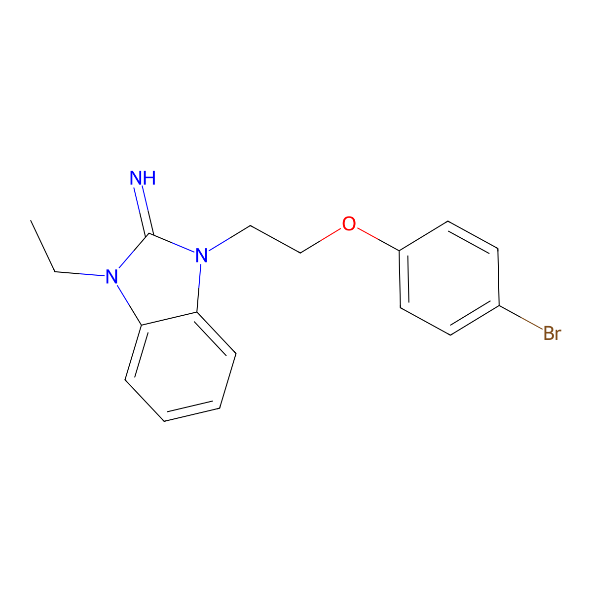 1-[2-(4-Bromophenoxy)ethyl]-3-ethylbenzimidazol-2-imine molecular structure, CAS 487015-63-4