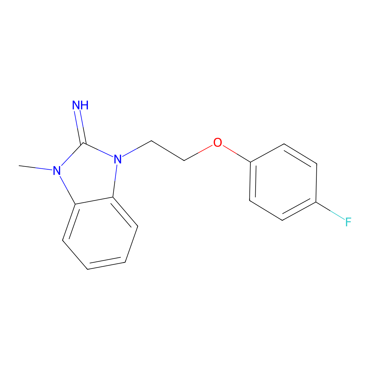 1-[2-(4-Fluorophenoxy)ethyl]-3-methylbenzimidazol-2-imine molecular structure, CAS 487015-84-9