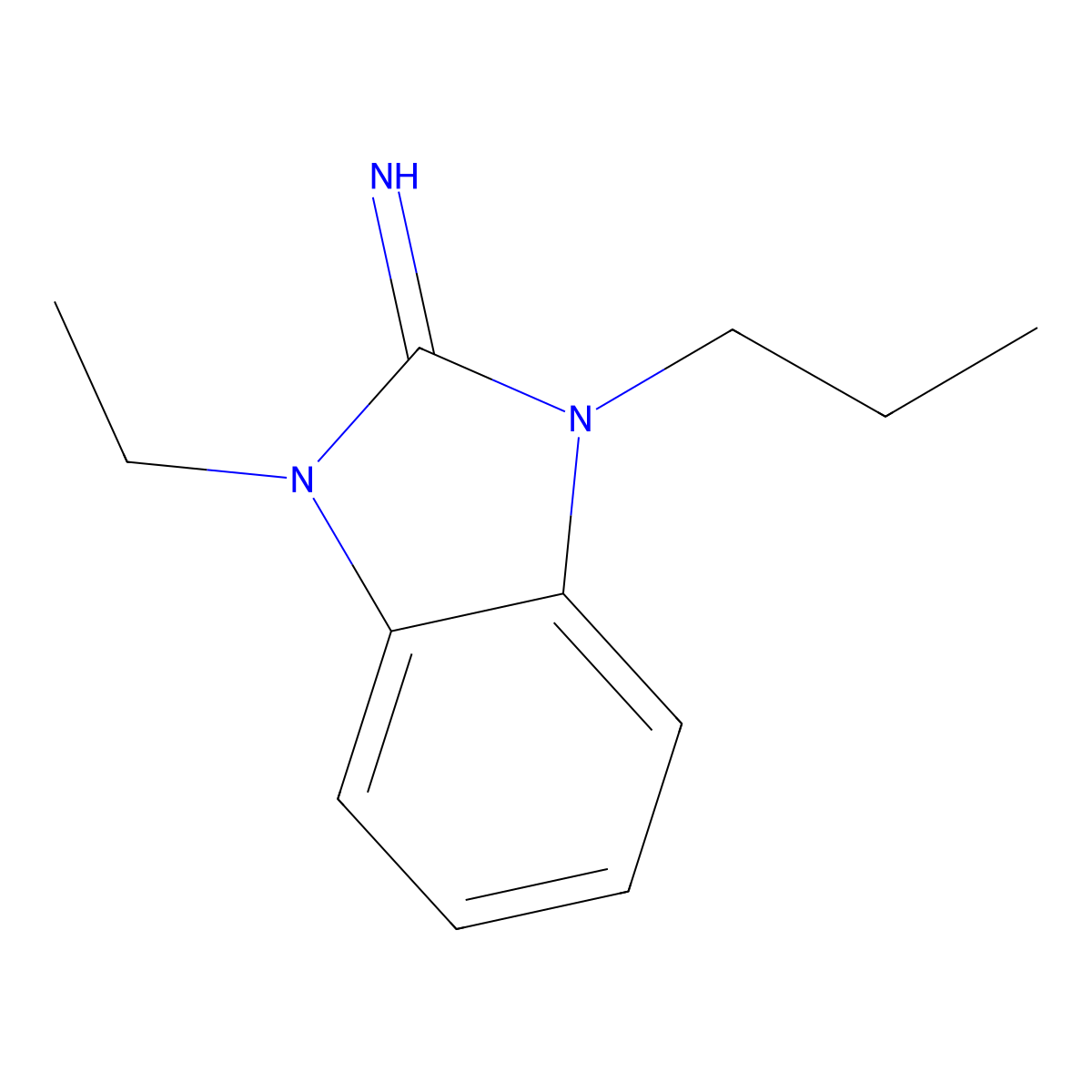 1-ethyl-3-propyl-2,3-dihydro-1H-1,3-benzodiazol-2-imine molecular structure, CAS 487017-58-3