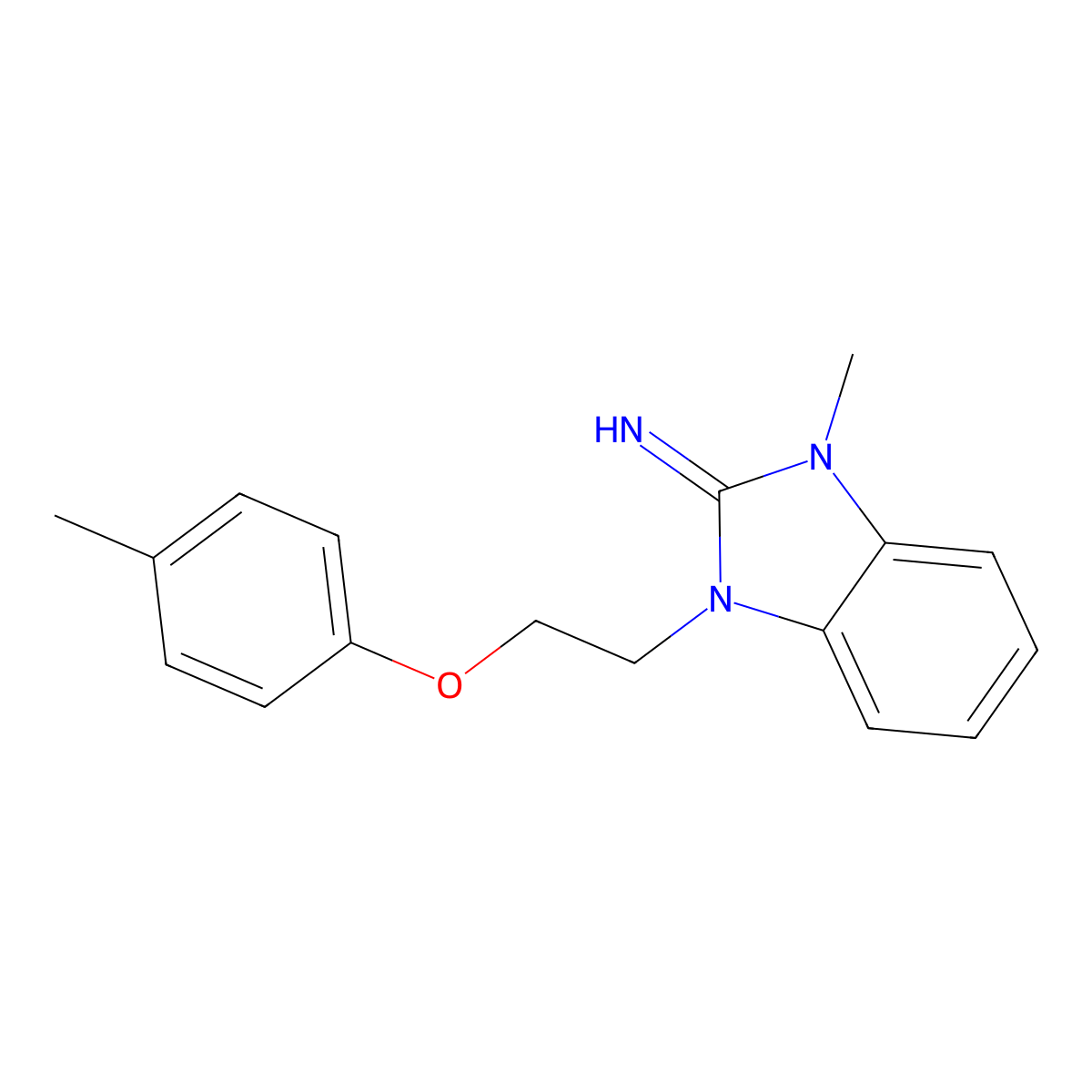 1-Methyl-3-[2-(4-methylphenoxy)ethyl]benzimidazol-2-imine molecular structure, CAS 487017-93-6