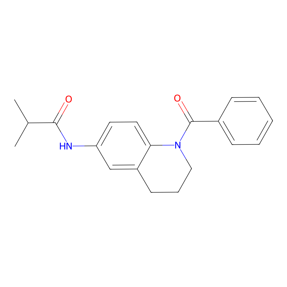 N-(1-benzoyl-1,2,3,4-tetrahydroquinolin-6-yl)isobutyramide molecular structure, CAS 487018-75-7