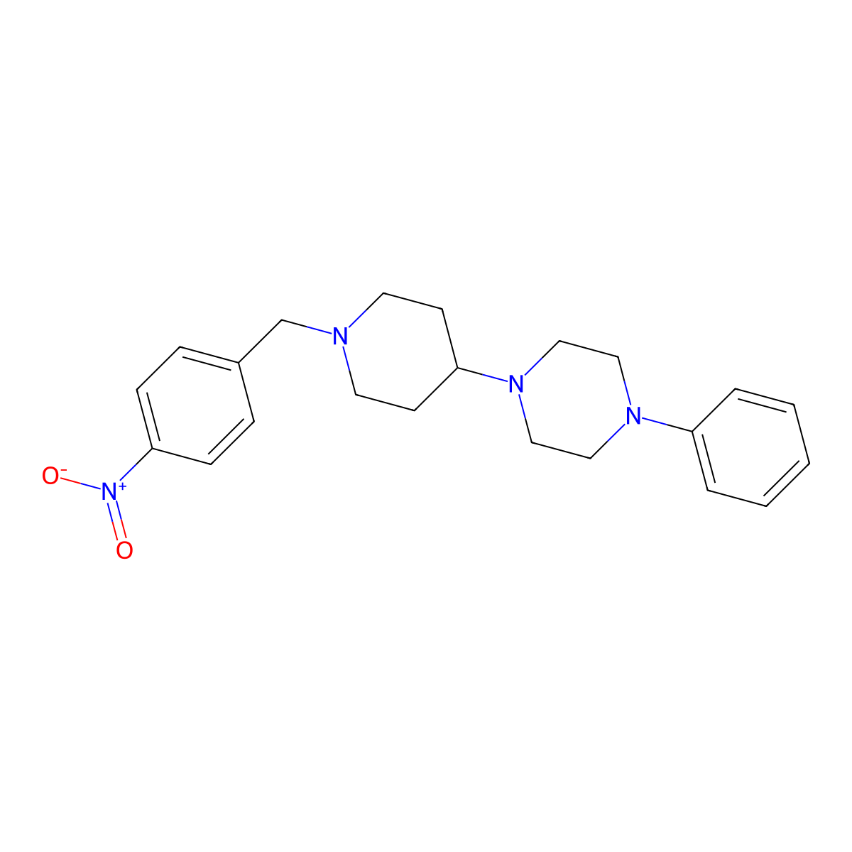 1-[1-[(4-Nitrophenyl)methyl]piperidin-4-yl]-4-phenylpiperazine molecular structure, CAS 487019-76-1