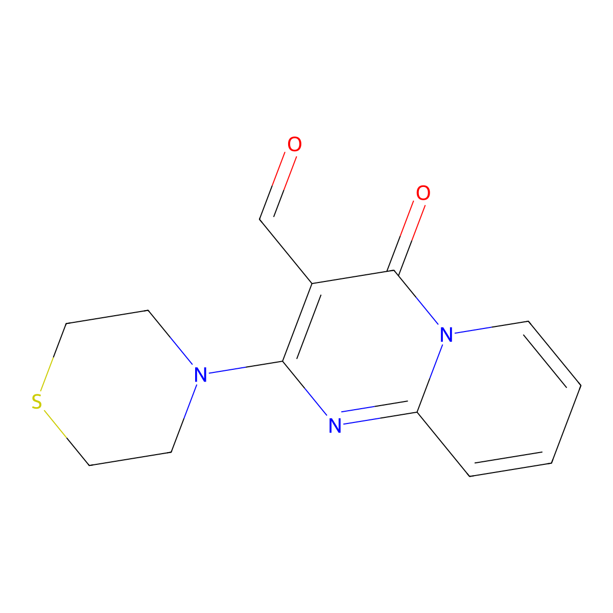4-Oxo-2-thiomorpholino-4H-pyrido[1,2-a]pyrimidine-3-carbaldehyde molecular structure, CAS 487020-31-5