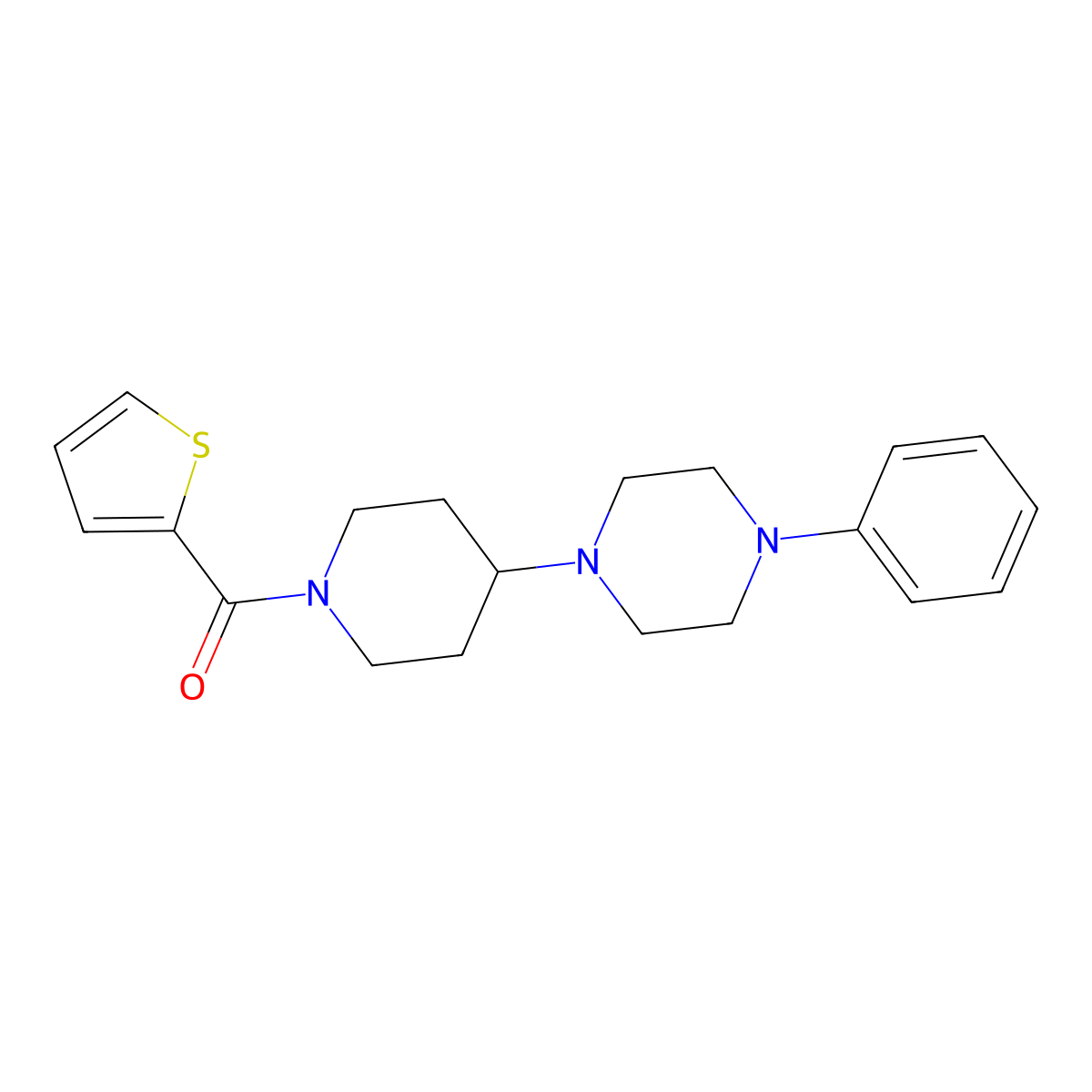 [4-(4-Phenylpiperazin-1-yl)piperidin-1-yl]-thiophen-2-ylmethanone molecular structure, CAS 487020-51-9