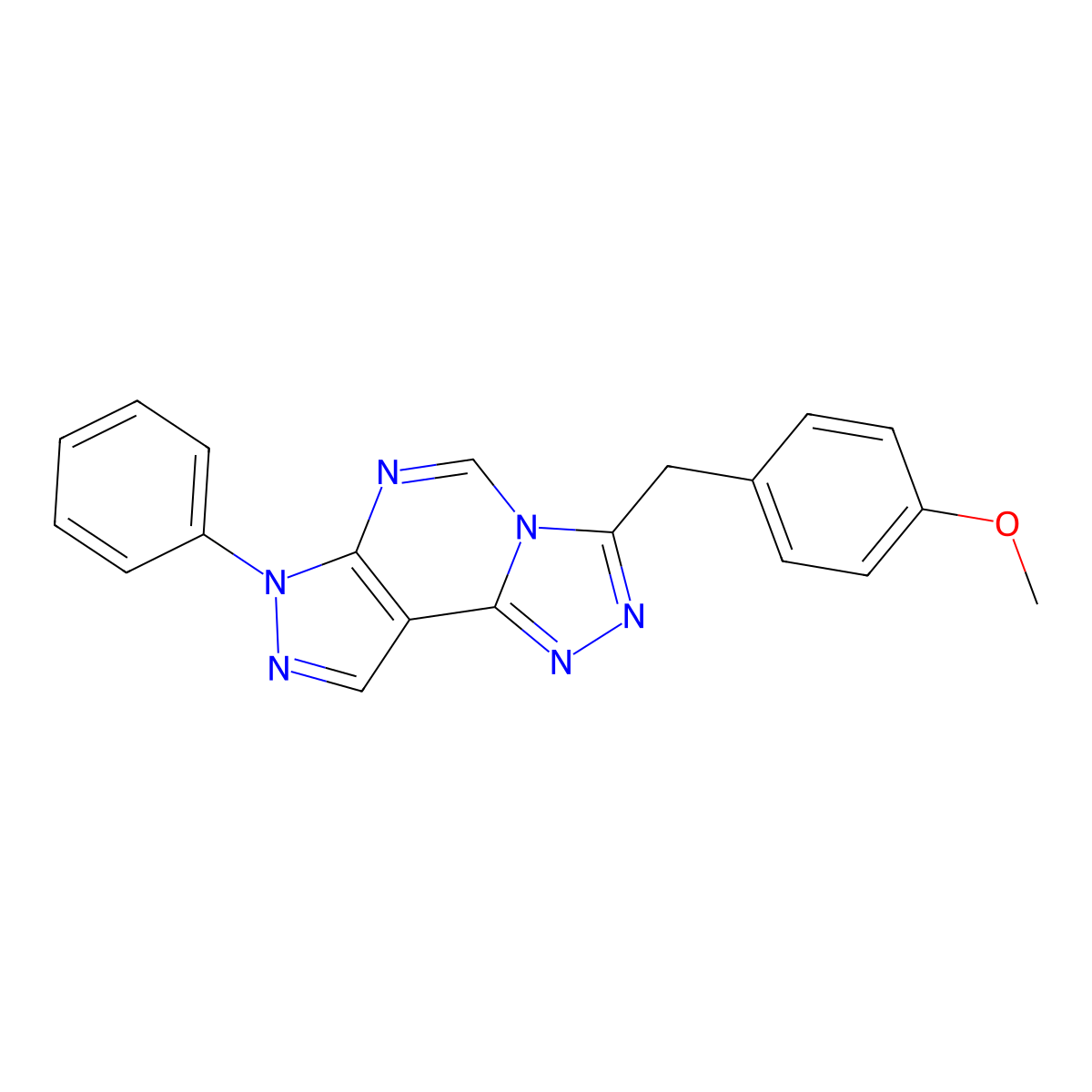 3-(4-methoxybenzyl)-7-phenyl-7H-pyrazolo[4,3-e][1,2,4]triazolo[4,3-c]pyrimidine molecular structure, CAS 487020-67-7