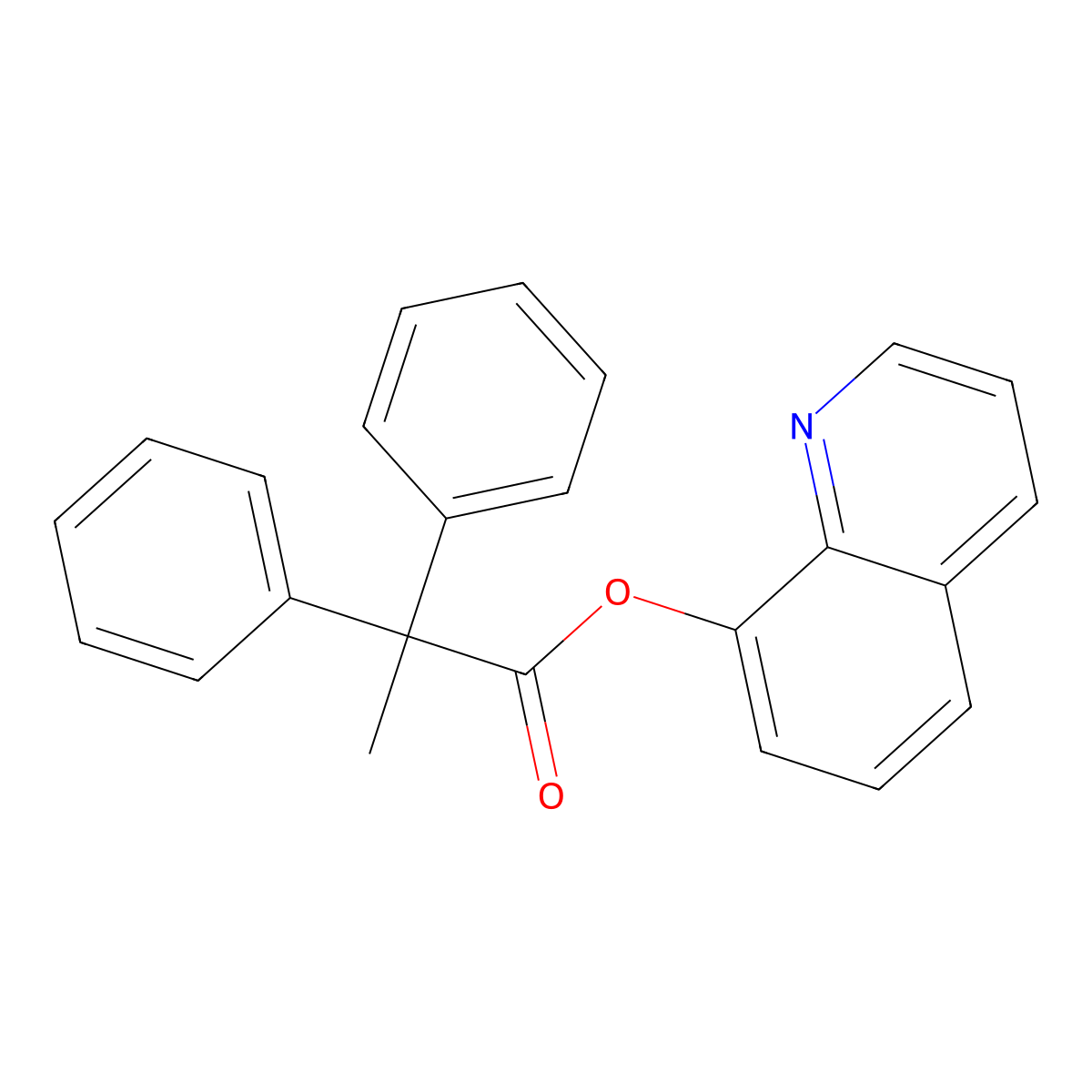 Quinolin-8-yl 2,2-diphenylpropanoate molecular structure, CAS 487020-70-2