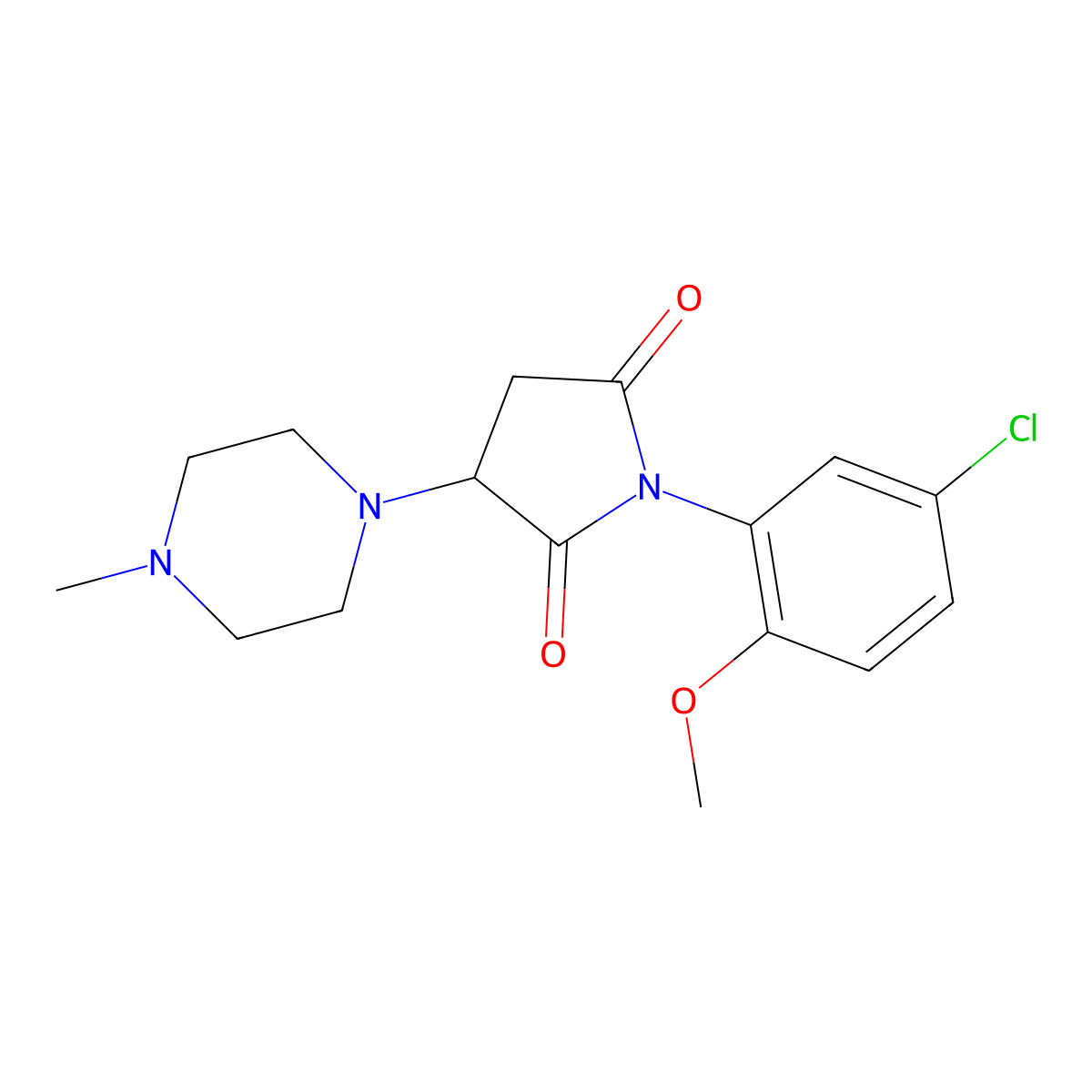 1-(5-Chloro-2-methoxyphenyl)-3-(4-methylpiperazin-1-yl)pyrrolidine-2,5-dione molecular structure, CAS 487022-33-3