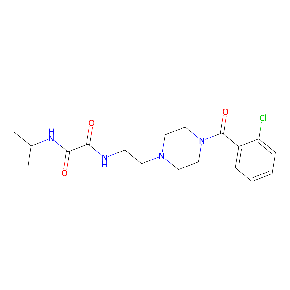 N-[2-[4-(2-chlorobenzoyl)piperazin-1-yl]ethyl]-N'-propan-2-yloxamide molecular structure, CAS 487022-37-7