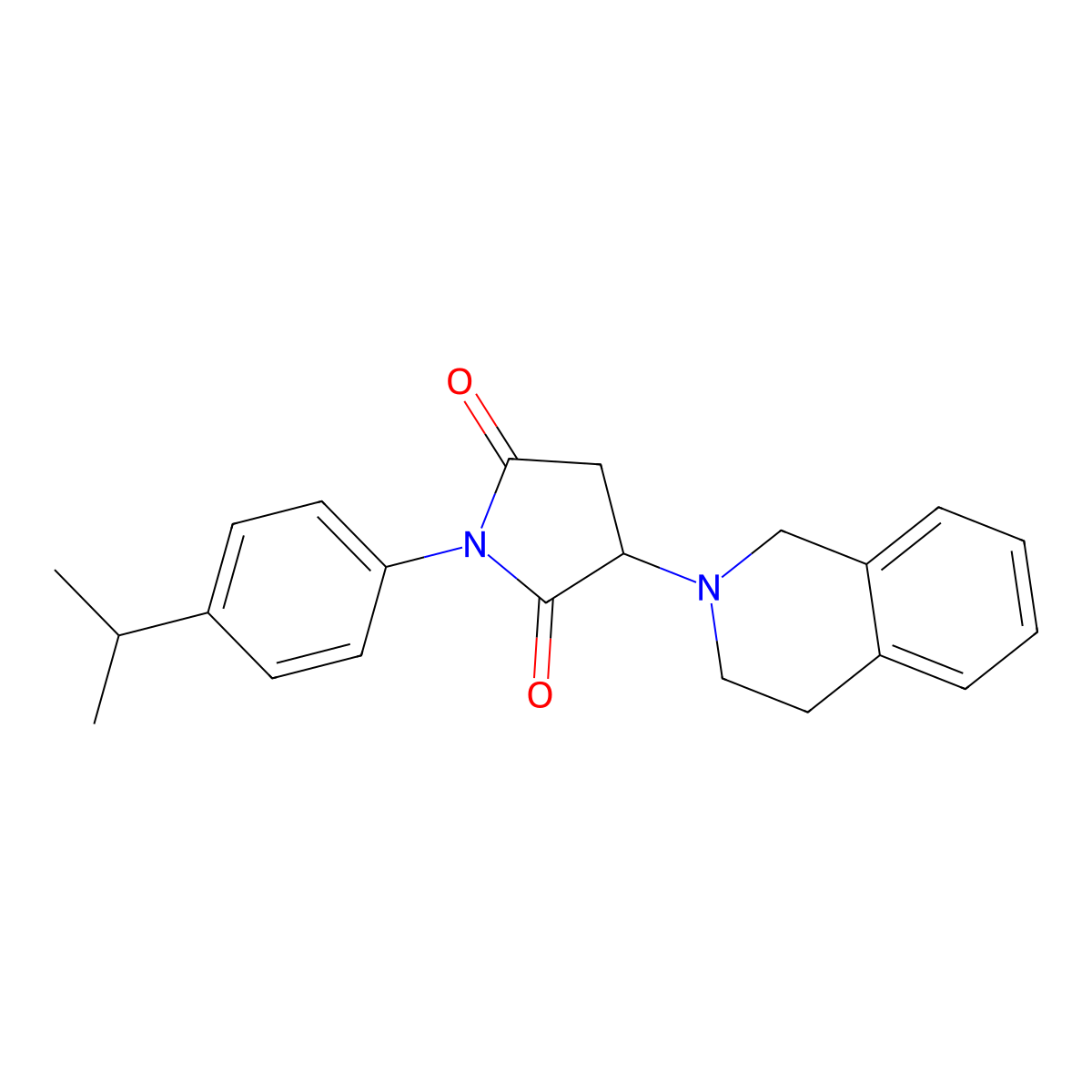 3-(3,4-dihydroisoquinolin-2(1H)-yl)-1-(4-isopropylphenyl)pyrrolidine-2,5-dione molecular structure, CAS 487022-66-2