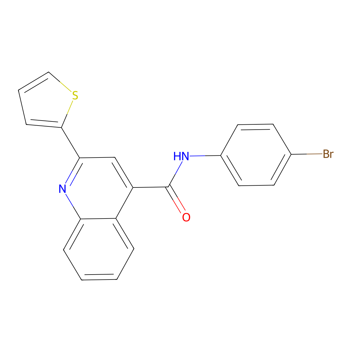 N-(4-bromophenyl)-2-thiophen-2-ylquinoline-4-carboxamide molecular structure, CAS 487023-96-1