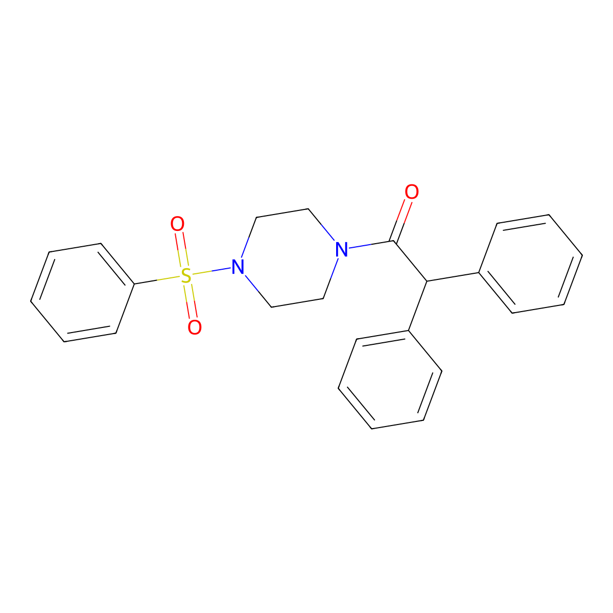1-(Diphenylacetyl)-4-(phenylsulfonyl)piperazine molecular structure, CAS 487024-12-4