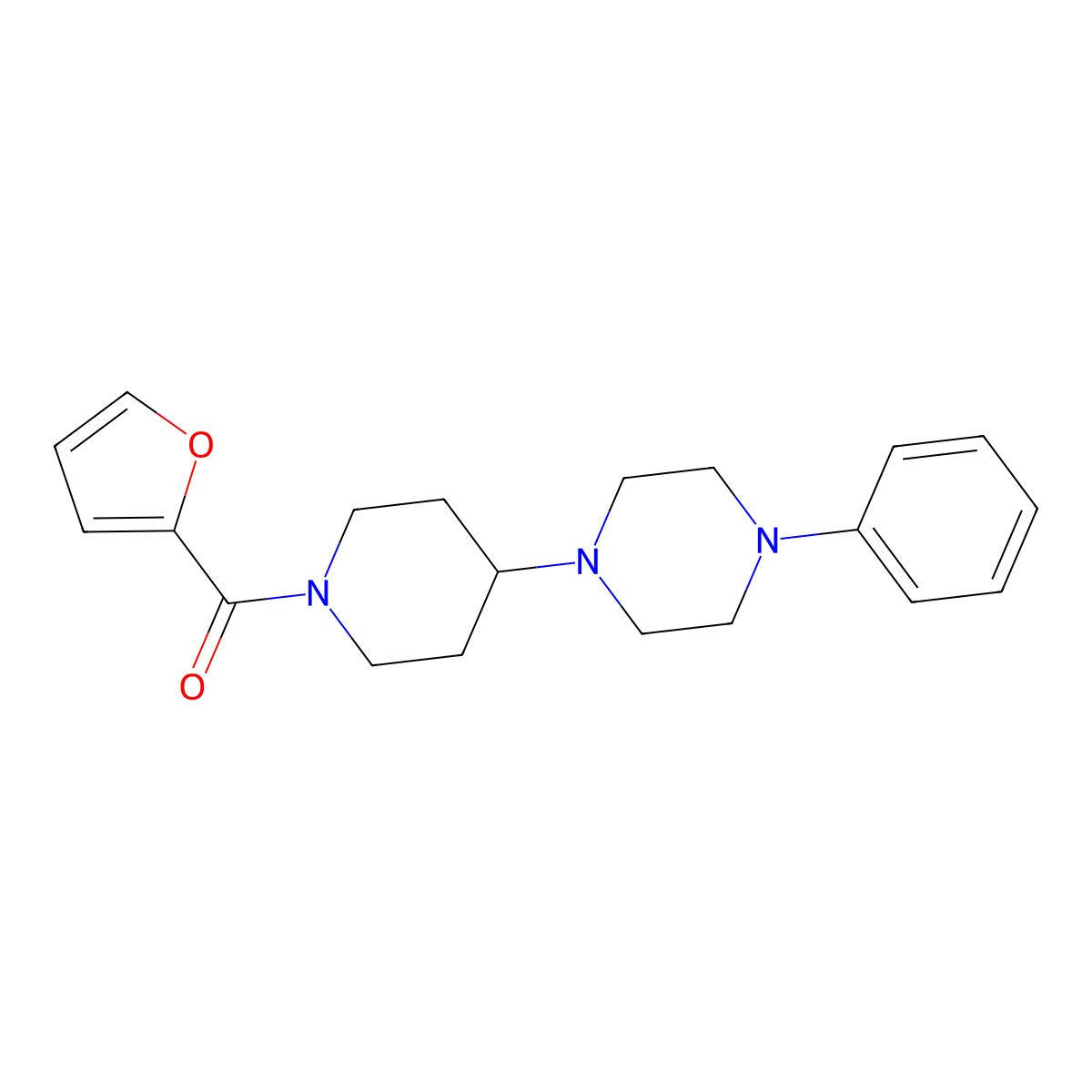 Furan-2-yl-[4-(4-phenylpiperazin-1-yl)piperidin-1-yl]methanone molecular structure, CAS 487024-44-2