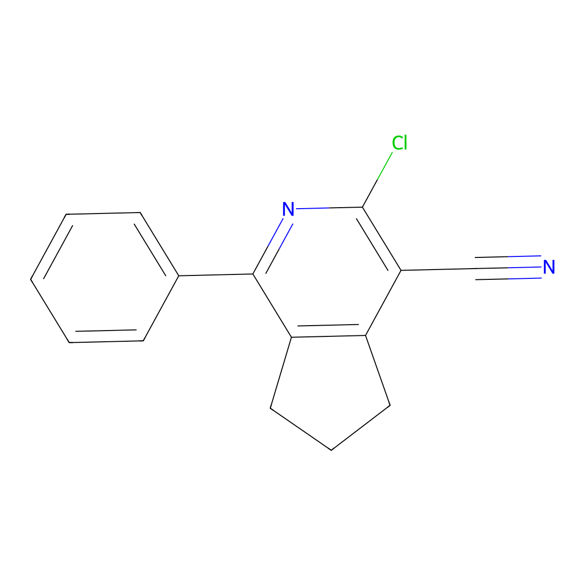 3-chloro-1-phenyl-6,7-dihydro-5H-cyclopenta[c]pyridine-4-carbonitrile molecular structure, CAS 487024-75-9