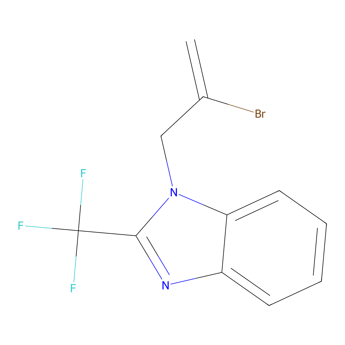 1-(2-Bromoprop-2-enyl)-2-(trifluoromethyl)benzimidazole molecular structure, CAS 487025-06-9
