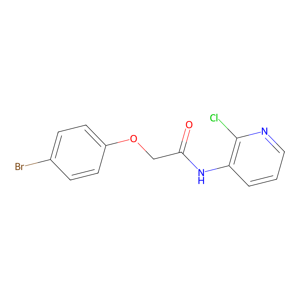 2-(4-bromophenoxy)-N-(2-chloropyridin-3-yl)acetamide molecular structure, CAS 487025-94-5