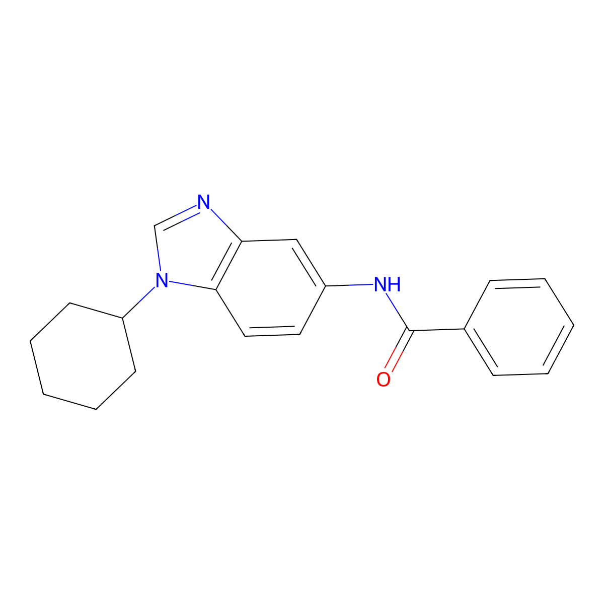 N-(1-cyclohexylbenzimidazol-5-yl)benzamide molecular structure, CAS 487026-26-6