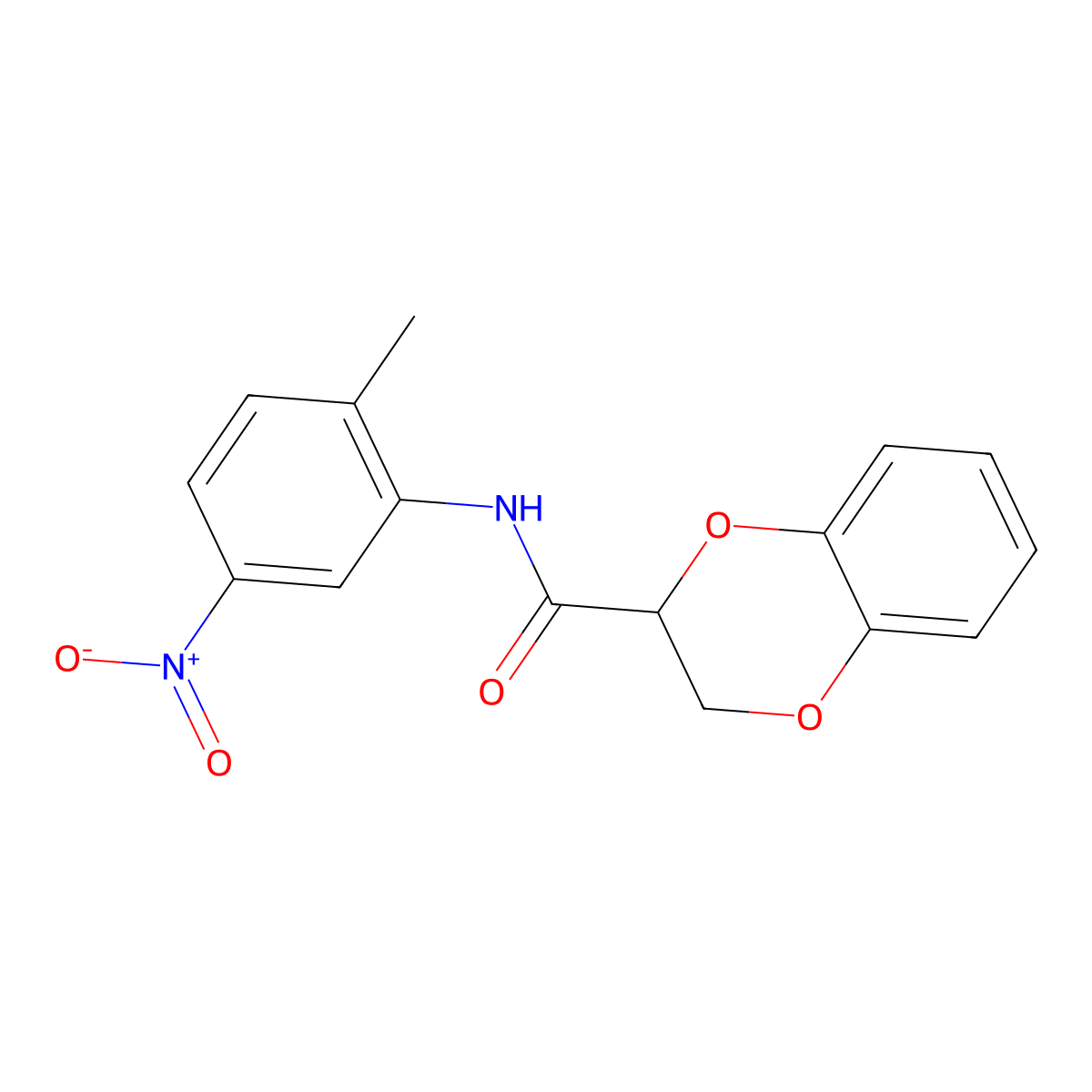 N-(2-methyl-5-nitrophenyl)-2,3-dihydro-1,4-benzodioxine-3-carboxamide molecular structure, CAS 487026-49-3