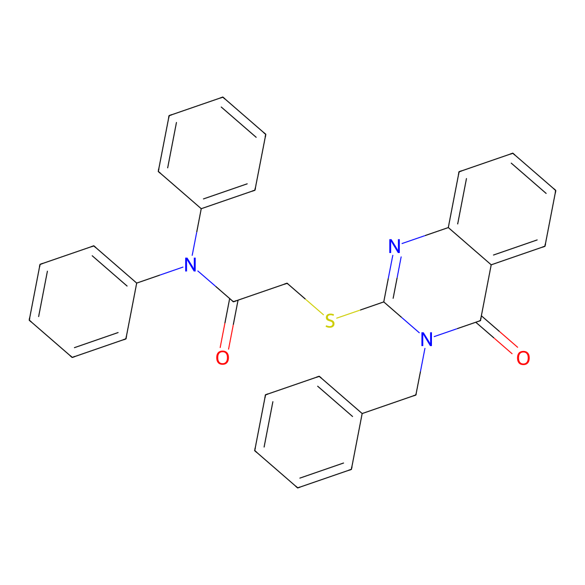 2-(3-benzyl-4-oxoquinazolin-2-yl)sulfanyl-N,N-diphenylacetamide molecular structure, CAS 487026-55-1